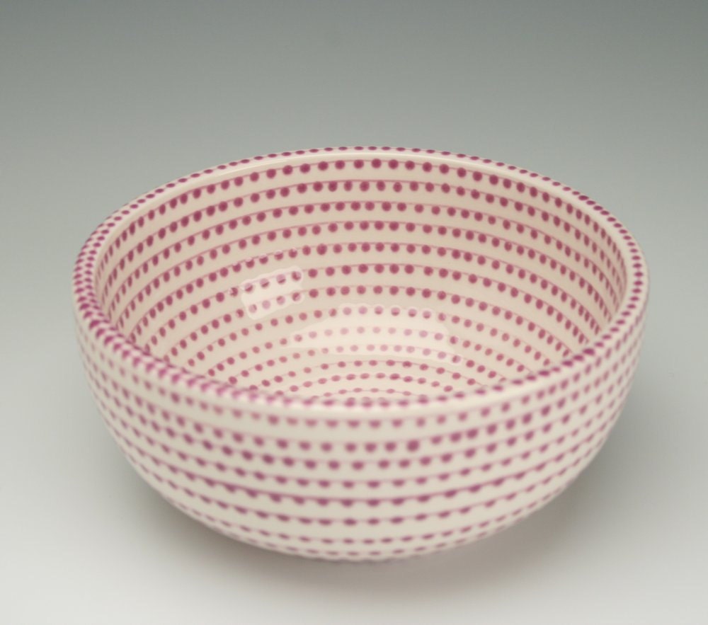 Purple Vertigo Spiral Bowl Hand Painted Ceramic Dinnerware