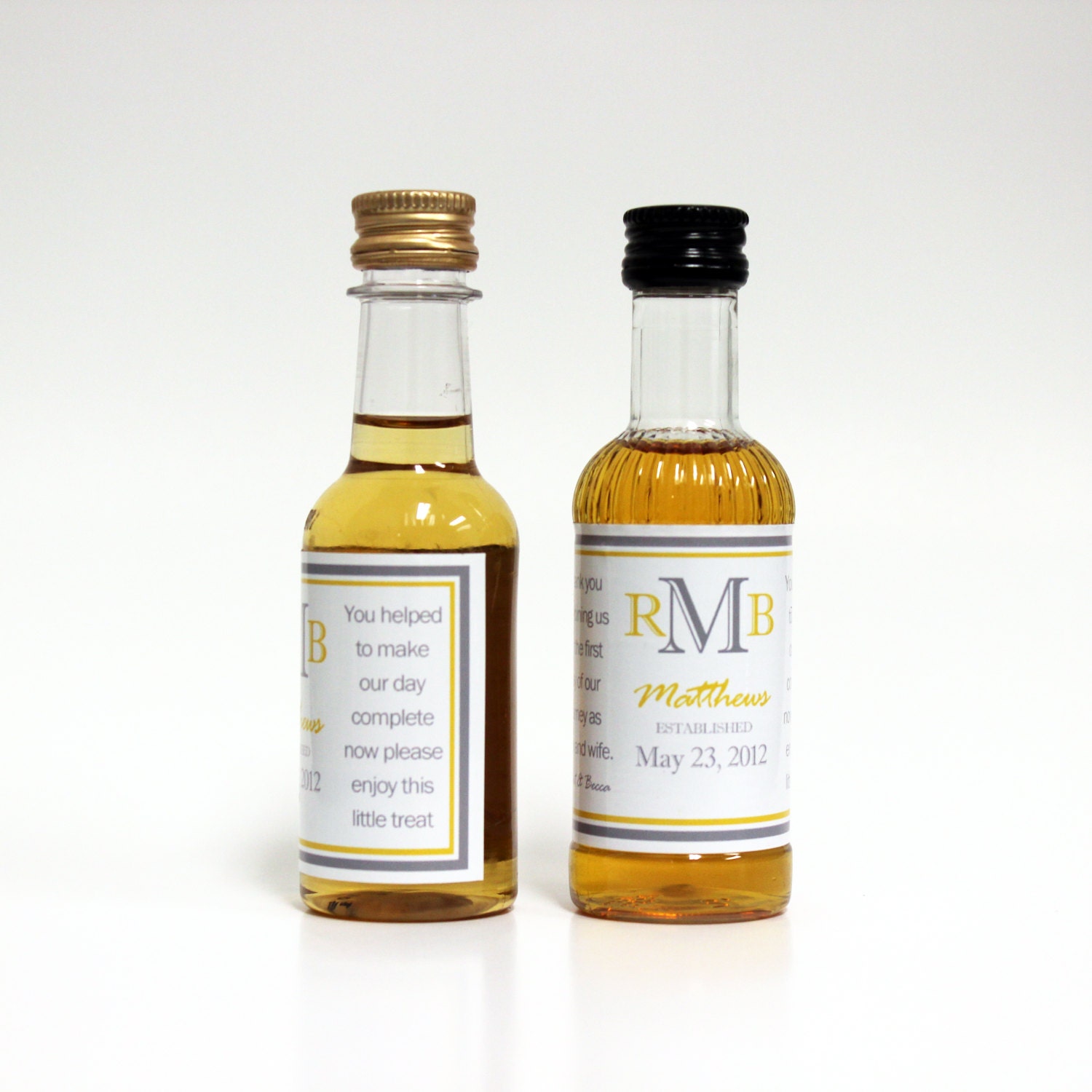 100 Custom Mini Liquor Bottle Labels Wedding Favors Thank You Captain Morgan Rum Southern Comfort Whiskey Party Favor Groomsmen Gifts