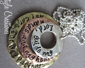 Nurses Prayer Hand Stamped Necklace