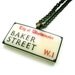 Sherlock London Street Sign Necklace British Holmes - BAKER STREET - ant bronze pl - Altered Eras Etsy UK