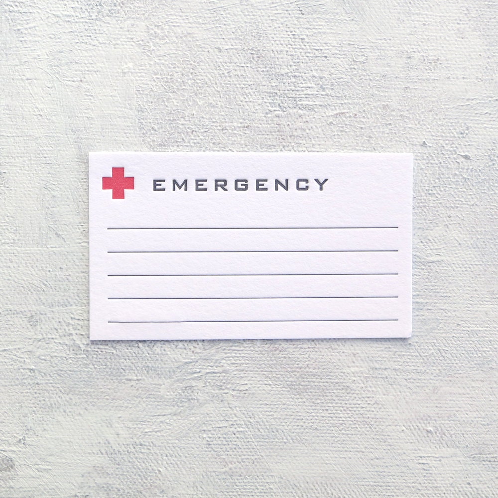 Letterpress Fill-In Cards - Emergency (Set of 5)