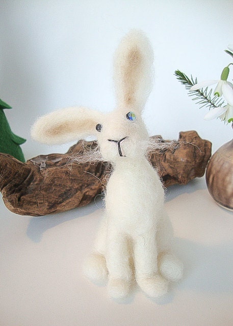 Needle felted Hare, Easter celebration, Easter Gift, Spring celebration,March Hare, Nature Scene Decoration, waldorf