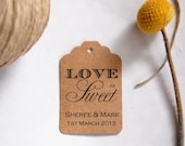 100 Love is Sweet Personalized Favor Tags
