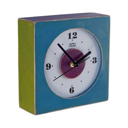 Wall hanging clock  blue  multicolor - Free shipping - Fathers day gift