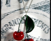 Cherries Necklace, Jewelry, Handmade