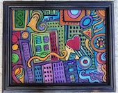 SALE Pretty City Original Painting
