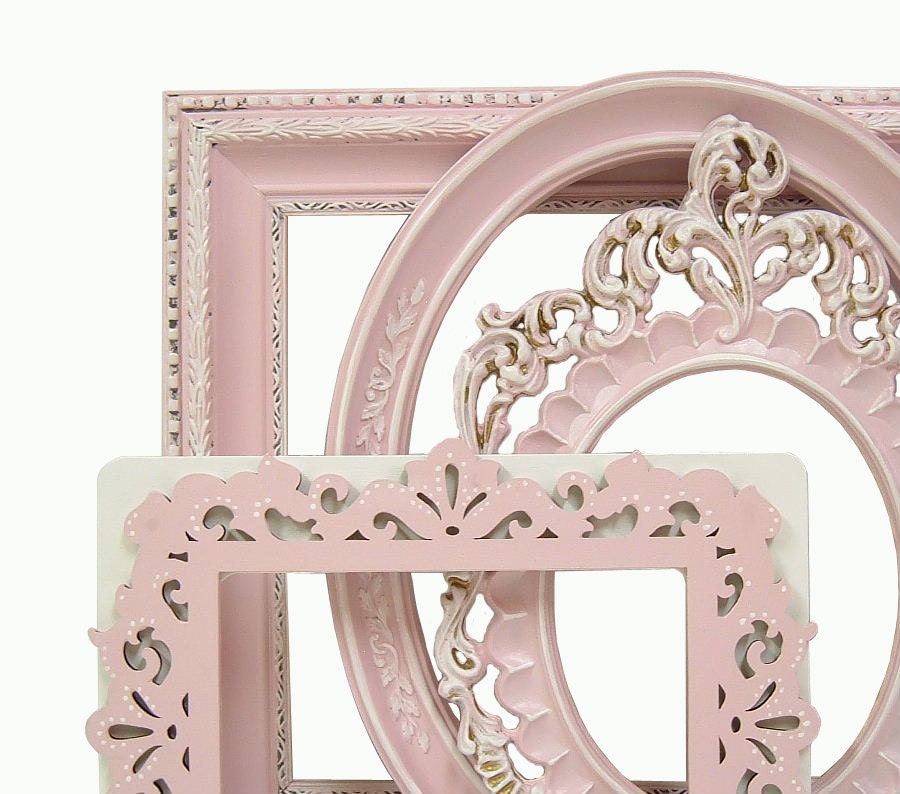 Shabby Chic Frames Fresh Pastel Pink Picture Frame Set Ornate Frames Wedding Home Decor - MountainCoveAntiques