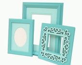 Shabby Chic Picture Frames Turquoise Aqua Picture Frame Set Beach Home Decor