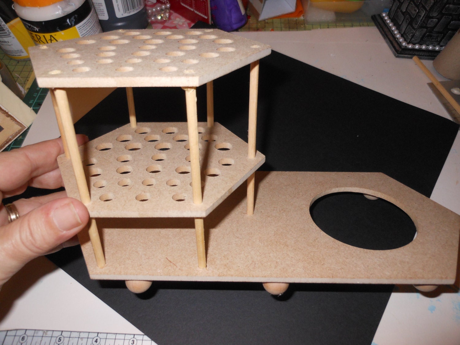 Freestyle-Crafts Wooden Paintbrush/Pen/Tool Caddy