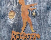 Zombie wanting BEER Metal Wall Mount Sign