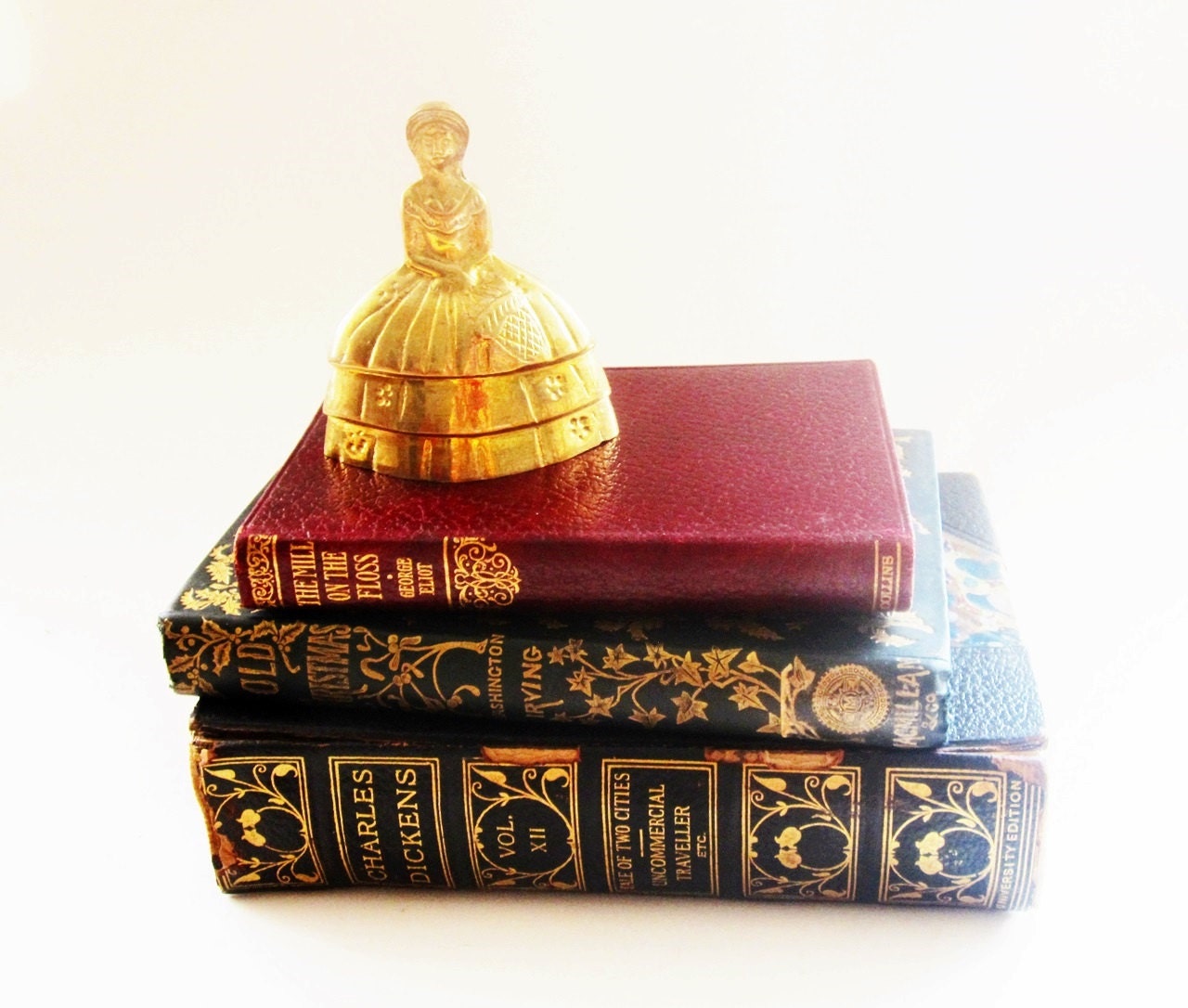 Brass Figurine Bell of a Victorian Belle