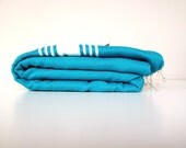 Best Quality,Turquoise Eco Friendly Hand Woven PESHTEMAL,Anti Bacterial Turkish Bath,Beach,Spa,Yoga,Pool Towel