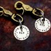 HIS and HERS  - The Salty Dog Key Fob -  CUSTOM Longitude Latitude - Perfect Wedding Bridal Pair for the Bride Groom Mr. and Mrs.