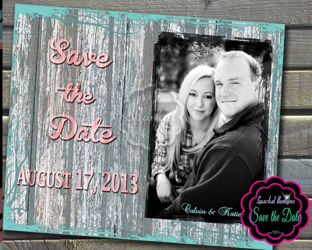 Handmade Rustic Wedding Save the Date Barn Wood Printable Save the Date 5x7 Digital DIY Save the Date Wedding Card no.3 Il_570xn