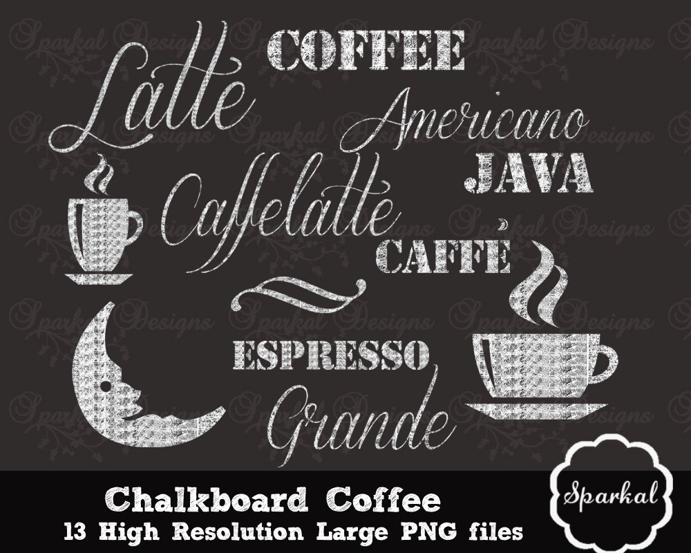 Chalkboard Coffee Clipart Coffee Clip Art Chalkboard Wedding Clip art Latte clipart Chalkboard frames Rustic Chalkboard Flourishes Instant Il_570xn