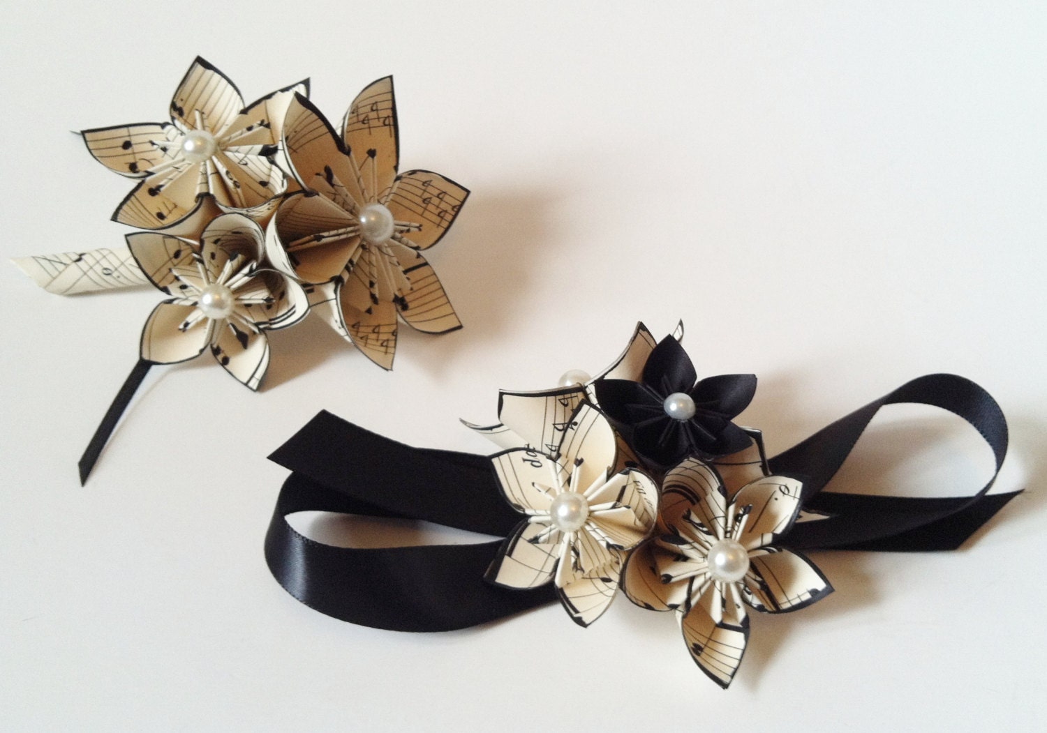Date Night- Corsage & Boutonniere set, prom, homecoming, wedding accessory, handmade, one of a kind