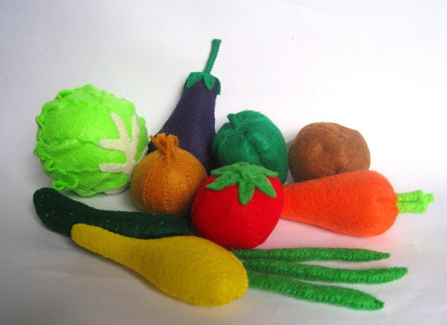 Felt food vegetable set eco friendly children's pretend play food toy for play kitchen