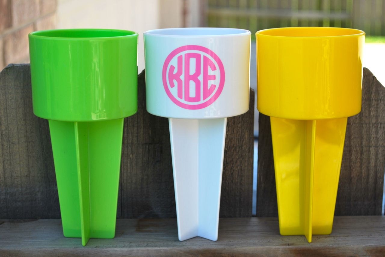 Monogram Beach Drink Holder Sand Spike