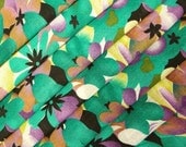 FREE SHIPPING Green Cotton Designer Kimono Craft Fabric Floral Style Print Drape Dress Quilt By The Yard - FBC224