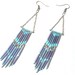 Purple tie and dye Fringed earrings ( hippie, indian, native, beaded, rug, totem, french, wild, wolf, sioux ) 02