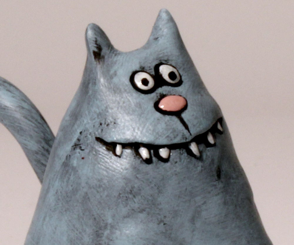 cat sculpture, DONALD the happy cat