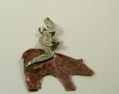 Angel Lilah Loves The Ride Through Life - Up Cycled Sterling And Copper - Echo Friendly - Art Jewelry Pendant - 1083