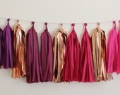 Tassel Garland-18 tassels - Pink and Purple Ombre
