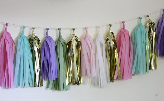 Tissue Tassel Garland-18 tassels- Sweet Taffy Il_570xn