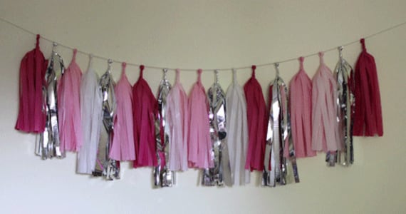 Tissue Tassel Garland-18 tassels- Pinks Il_570xn