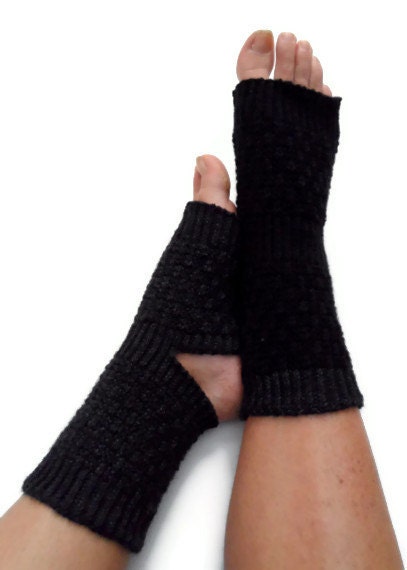 Yoga Socks Hand Knit in Black Pedicure Pilates Dance