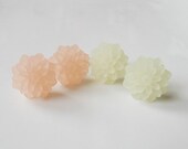 2 pair stud earrings, jewelry, post earrings, peach stud earrings, gift for her, pastel earrings, green stud earrings, romantic jewelry
