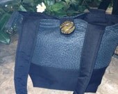 Josie's-Green Leopard-Fun-Quilted Shoulder/Tote Bag/ Purse w/ Quilted Straps, 3 Pockets/Vintage Button