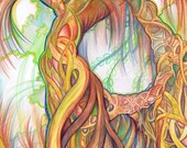 Vines- Original colored pencil drawing