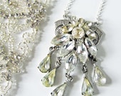 Rhinestone Bridal Wedding Pendant, Vintage Wedding