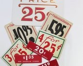 8 Vintage Store Price TAGS - Mixed Media, Collage, Scrapbooking, Assemblage