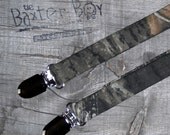Mossy Oak Camouflage little boy suspenders - camo, photo prop, wedding, ring bearer, accessory
