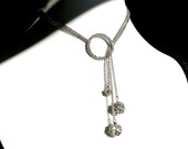 Necklace, Vintage Rhinestone Circle Lariat by dabchickvintagegems on Etsy