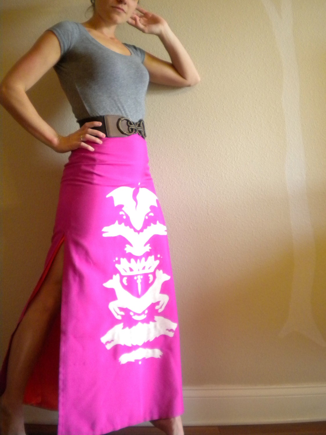 Game of Thrones Skirt Daenerys Dragon Direwolf and Stag Ink Blot Khaleesi