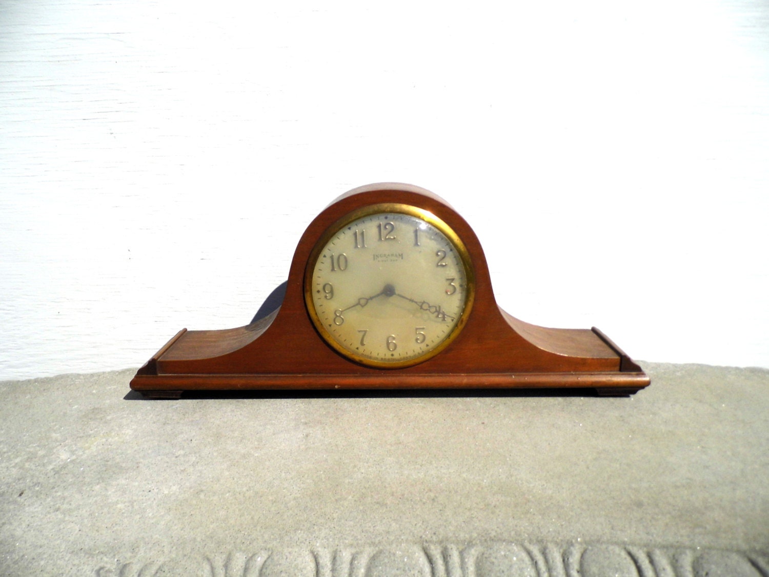Ingraham Mantle Clock, Mid Century Mantle Clock, Ingraham Clock, Mantle Clock, Ingraham 8 Day Clock
