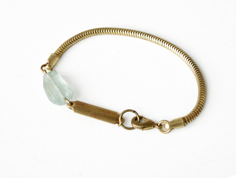 The Aquamarine ID snake chain bracelet