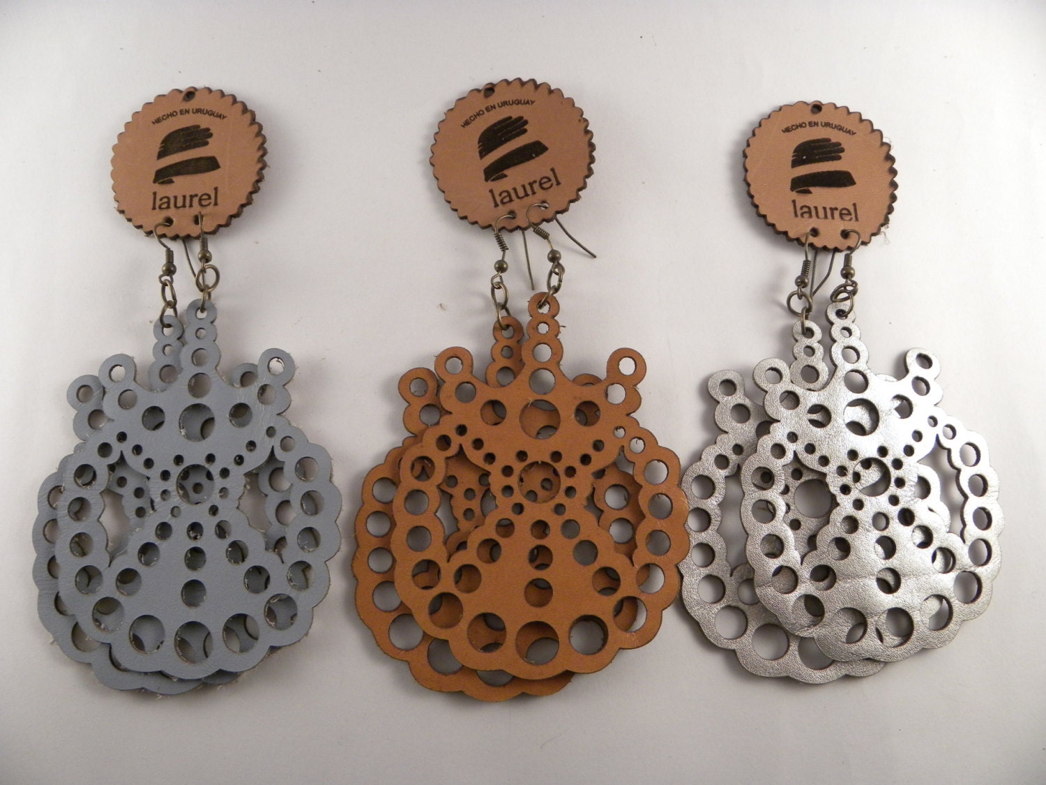 Leather jewelry - "Gularte" earrings by Laurel