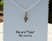 Pitch Perfect Graduation Card with Treble Clef Necklace