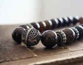 Dragons Blood Jasper and Silver Tribal Chunky Gemstone Necklace, Red, Green, Gold Necklace