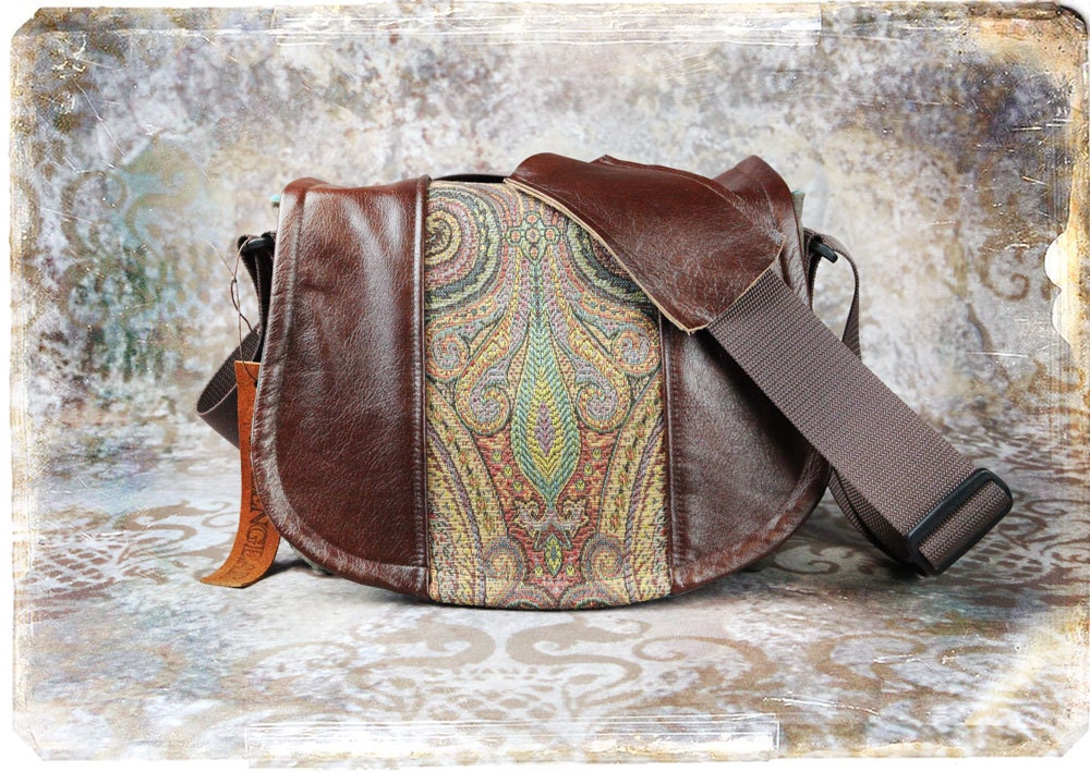 Leather Camera Bag New  -  Multi Color Tapestry and Leather Medium DSLR - Pre-Order