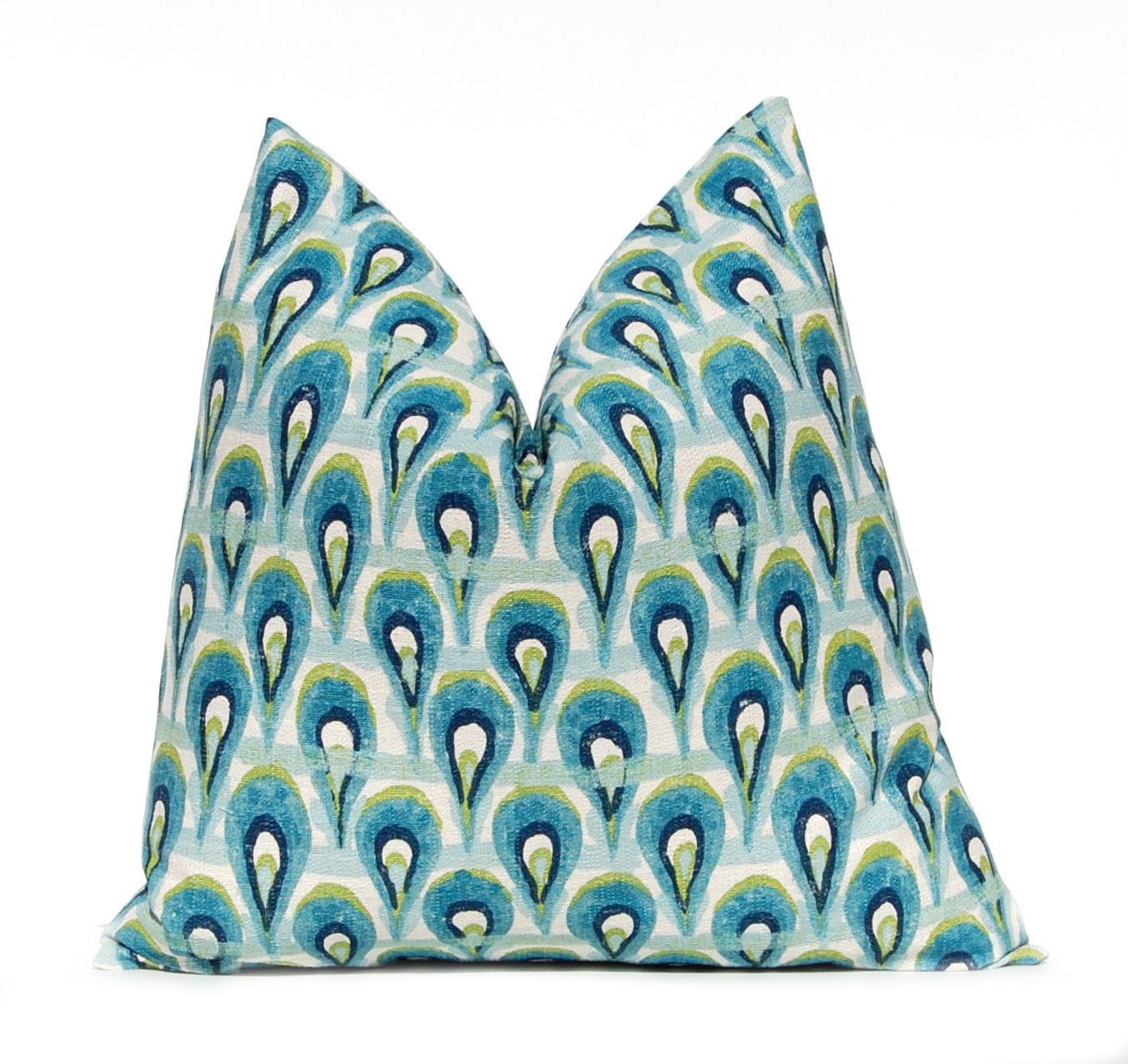 MEMORIAL DAY SALE Pillow Cover 18 x 18 Decorative Throw Pillow Cover Throw Pillow Cushion Covers Frost Birch Peacock Aqua Turquoise Navy