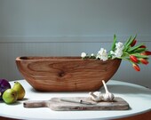 Farmhouse Bowl Wooden Bowl Rustic Catalpa Hand Carved Large