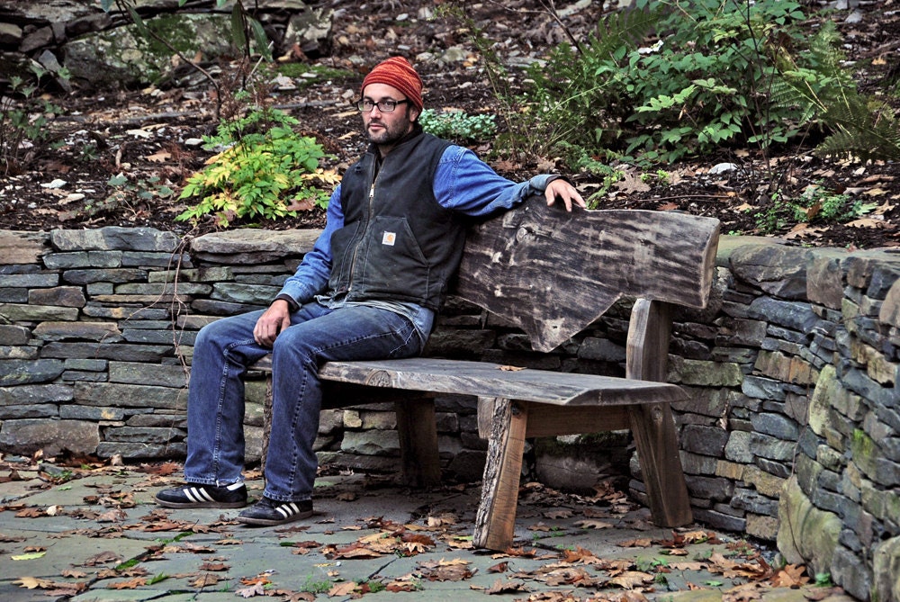 Slab Wood Bench Live Edge Furniture Rustic Garden Bench