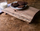 Footed Cutting Board Rustic ServingTray Spalted Oak Breakfast Tray