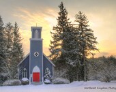 New England Church Spring Sunrise 8 x 12 Print