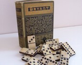 Vintage Bone and Wood Dominoes - 16 in Lot - Mixed Media, Altered, Assemblage Art